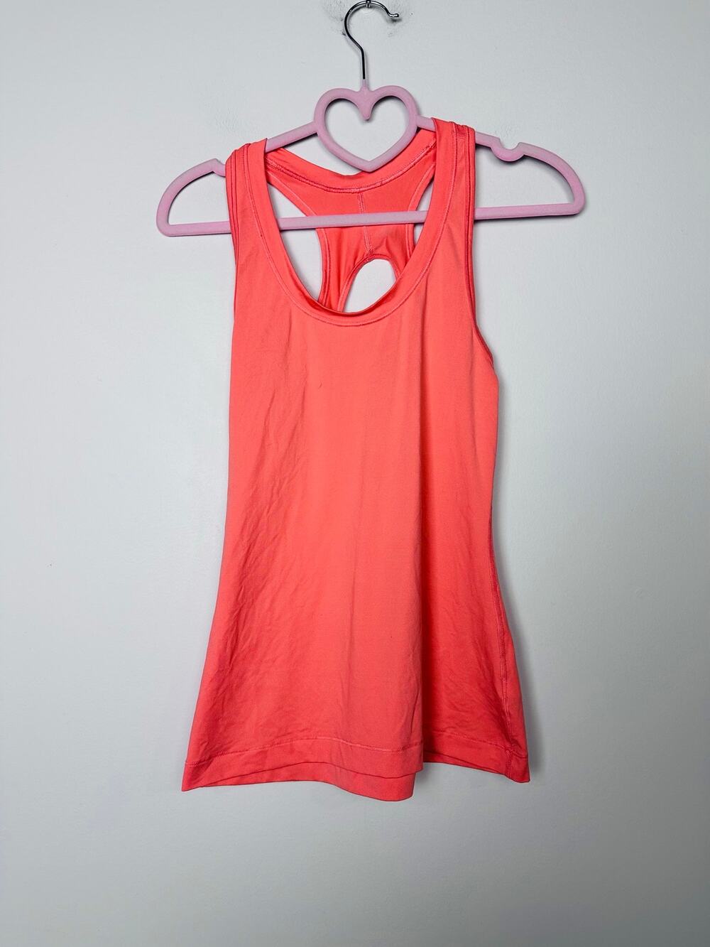 Athleta Coral Workout Fitted Tank top with open back Size XS